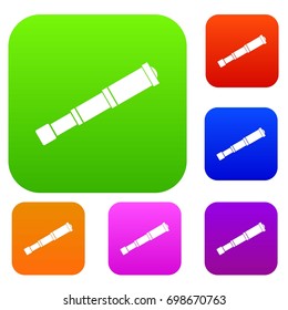 Spyglass set icon in different colors isolated vector illustration. Premium collection