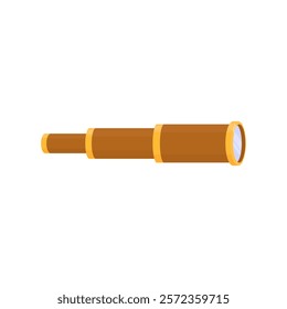 Spyglass for trips to the sea in cartoon style on a white isolated background. Pirates' spyglass. Tool for monitoring remote objects