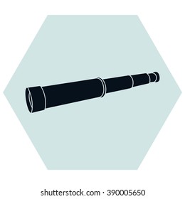 Spyglass. vector, icon 