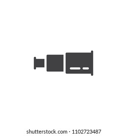 Spyglass vector icon. filled flat sign for mobile concept and web design. Marine telescope simple solid icon. Symbol, logo illustration. Pixel perfect vector graphics