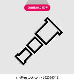 Spyglass vector icon, Tricuspid  spyglass symbol. Simple, modern flat vector illustration for mobile app, website or desktop app 
