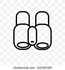 spyglass vector linear icon isolated on transparent background, spyglass transparency concept can be used for web and mobile