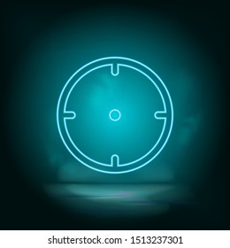 Spyhole blue neon vector icon. Simple element illustration from map and navigation concept. Spyhole blue neon vector icon. Real estate concept vector illustration.