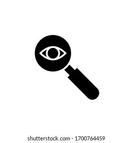 Spying Eye Icon Vector Illustration Glyph Style Design. Isolated On White Background