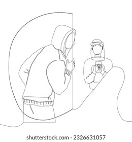 Spying, observing and sneaking. Vector illustration. Peeking person, subtle observer shielded from plain sight Spy, agent of shadows, constantly on watch Sneaking secret, hidden tales single line art