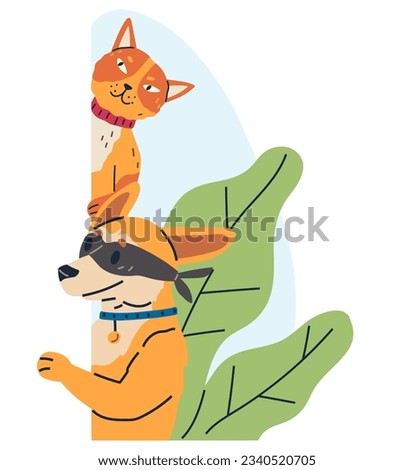 Spying, observing and sneaking. Vector illustration. Looking out, quiet act of vigilance against unexpected Peeking person, elusive figure peeking through veil of secrecy Spy, enigmatic figure wrapped