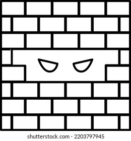 Spying through firewall Concept, Prevention from spyware vector line icon design, cyber-terrorism symbol, Cyberpunk Sign, security breakers stock illustration