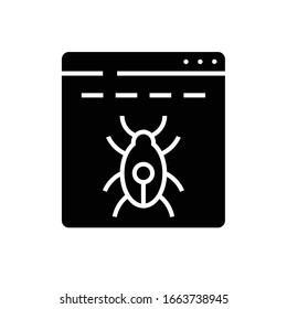 Spyware black icon, concept illustration, vector flat symbol, glyph sign.