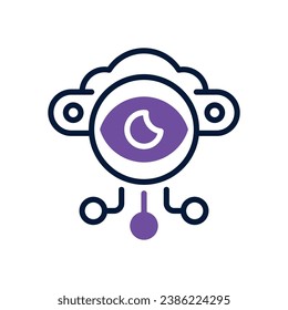 icono de doble tono de software espía. icono vector para tu sitio web, móvil, presentación y diseño de logotipo.