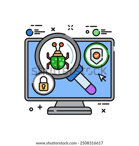 Spyware Fill Color Icon, Vector illustration