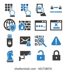 Spyware, Fire Wall Icon Set