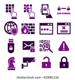spyware, fire wall icon set