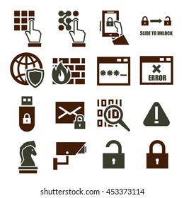 Spyware, Fire Wall Icon Set