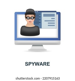 Spyware icon. 3d illustration from cybercrime collection. Creative Spyware 3d icon for web design, templates, infographics and more