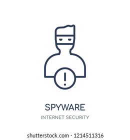 Spyware icon. Spyware linear symbol design from Internet security collection. Simple outline element vector illustration on white background.