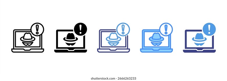 Spyware icon set multiple style collection