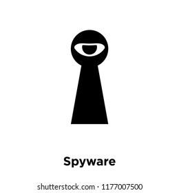Spyware icon vector isolated on white background, logo concept of Spyware sign on transparent background, filled black symbol