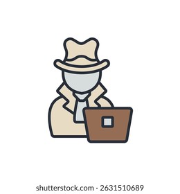 spyware icons isolated on White Background. Flat style design