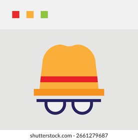 Icono de protección de Internet de spyware Ilustración plana de Vector