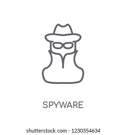 Spyware linear icon. Modern outline Spyware logo concept on white background from Internet Security and Networking collection. Suitable for use on web apps, mobile apps and print media.