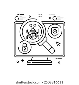 Spyware-Gliederungssymbol, Vektorgrafik