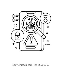 Spyware-Gliederungssymbol, Vektorgrafik