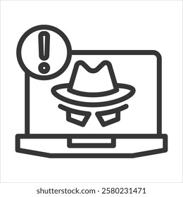 Spyware Outline Icon Vector Illustration