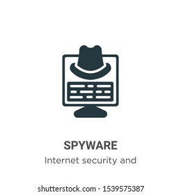 Spyware vector icon on white background. Flat vector spyware icon symbol sign from modern internet security and networking collection for mobile concept and web apps design.