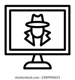 Spyware Vector Line Icon Design For Personal And Commercial Use