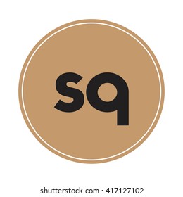 sq brown letters ,abstract background logo, design identity in circle, alphabet letter