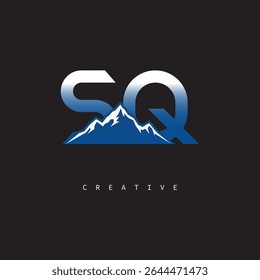 SQ Creative Mountain Logo Bold Gradiente Letra Marca Diseño de marca para empresas Marcas al aire libre