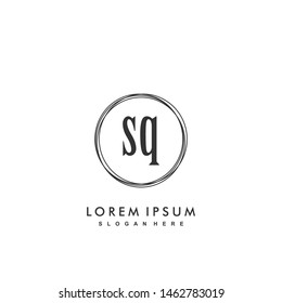 SQ Initial beauty monogram logo vector
