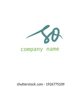 Logo de escritura a mano inicial SQ para la identidad