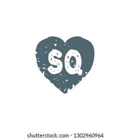 SQ Initial Handwriting logo template vector
