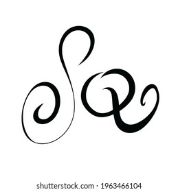 SQ initial handwritten logo for identity