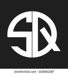 SQ Initial Logo design Monogram Isolated on black and white