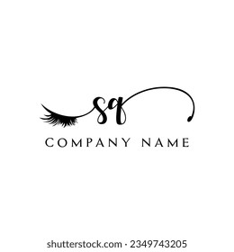 SQ logotipo inicial lash logotipo eyelector vector moderno