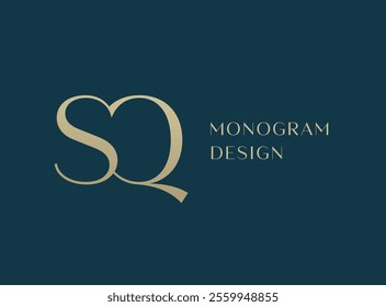SQ letter logo icon design. Classic style luxury initials monogram.