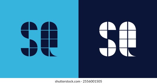 SQ logo design with tile shape. Minimalist and modern vector illustration design suitable for business or brand