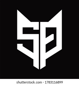 SQ Logo monogram with fox head shape design template