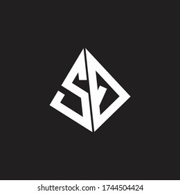 SQ Logo monogram with standout triangle shape ribbon design template