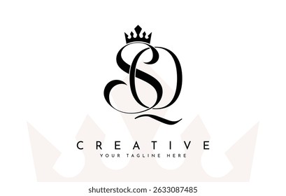 Monograma SQ con el logotipo de la corona