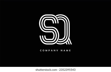Monogramm für abstrakte SQ, QS-Zeichen