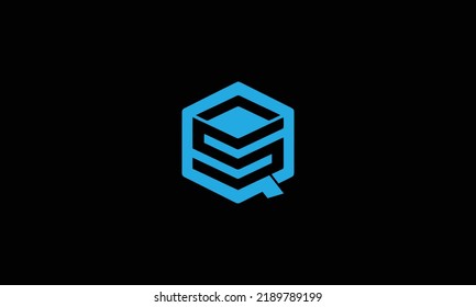 SQ QS Logo-Design Vektorgrafik-Vorlage