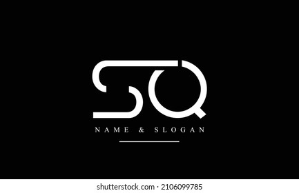 SQ, QS, S, Q letras abstractas logotipo monograma