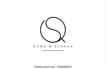 SQ, QS, S, Q abstract letters logo monogram