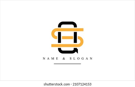 SQ, QS, S, Q letras abstractas logotipo monograma