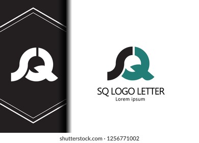 sq s q circle lowercase design of alphabet letter combination with infinity suitable as a logo for a company or business - Vector
