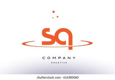 SQ S Q creative orange swoosh dots alphabet company letter logo design vector icon template