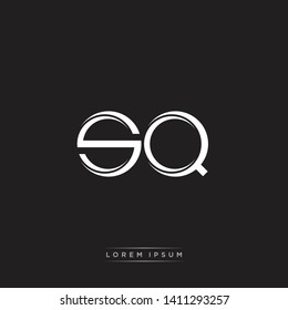 sq s q logo Initial Letter Split Lowercase Modern Isolated on Black White